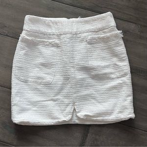 Agilita Brazil White Raw Fringe Mini Skirt - Size 40 (US 6)